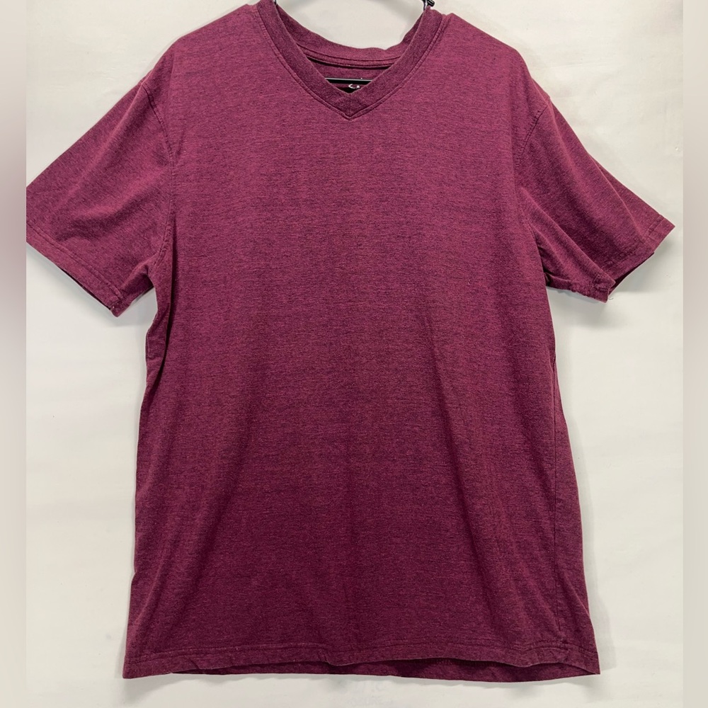 Beverly Hills Polo Club V-Neck Short Sleeve Tee Men’s LG Maroon PREOWNED